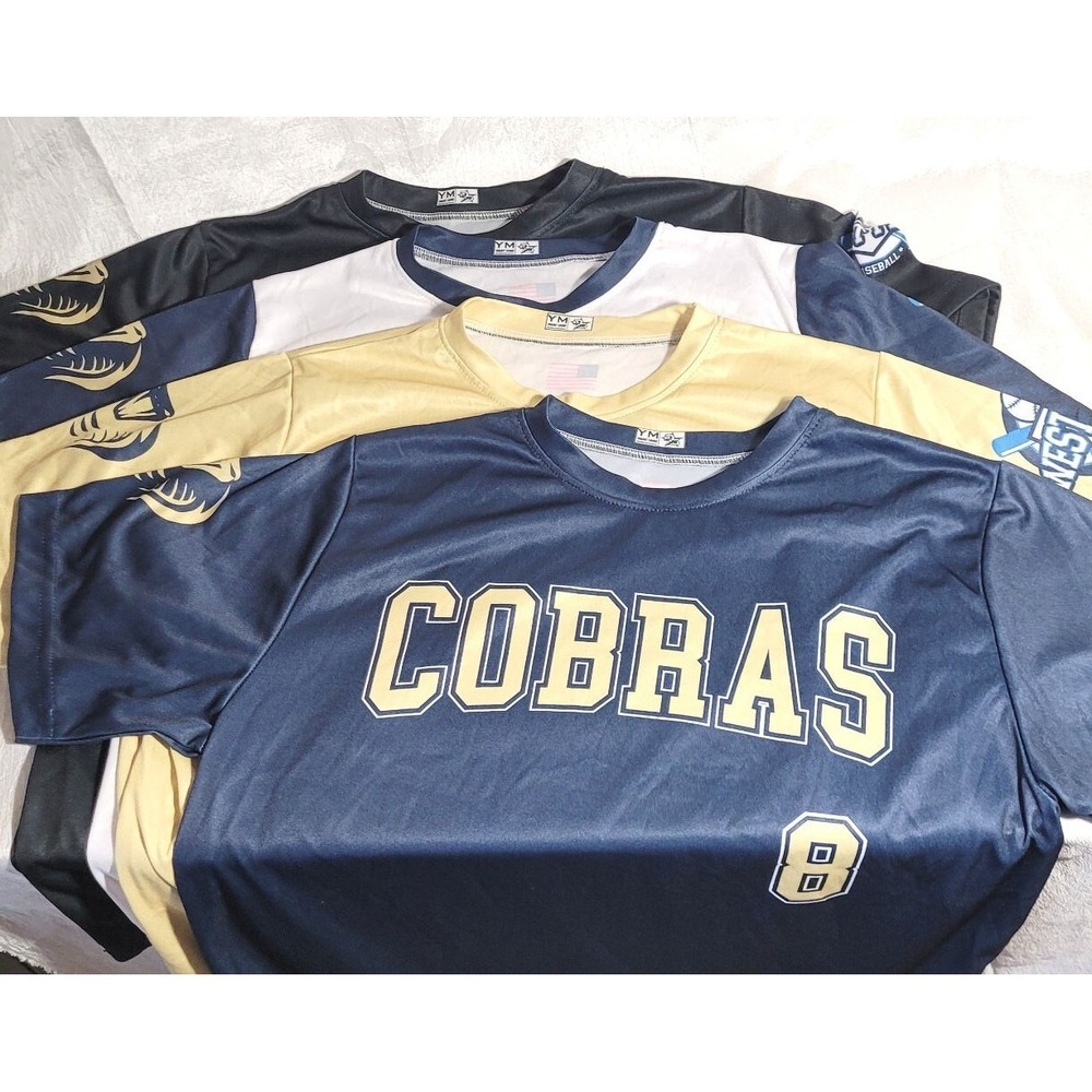 LOT 4 Youth Size Medium West‎ Pines Baseball Cobras Barcenas #8 Jersey Shirts